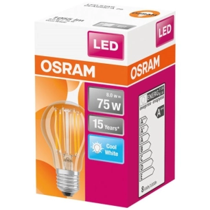 Ampoule led standard claire filament 8W75 E27 froid - OSRAM