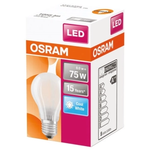Ampoule led standard verre depoli 8W75 E27 froid - OSRAM