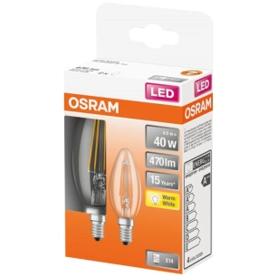 Led flamme verre clair 4w e14 chaud boite de 2 - OSRAM