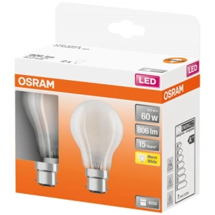 Led standard verre dépoli 6.5w b22 chaud boite de 2 - OSRAM