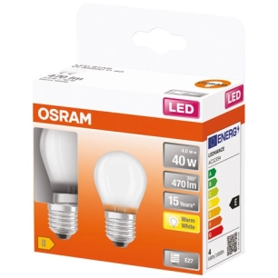 Led sphérique verre dépoli 4w e27 chaud boite 2 - OSRAM