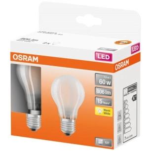 Led standard verre dépoli 7w e27 chaud boite de 2 - OSRAM