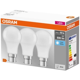 Led standard dépolie avec radiateur B22 8.5w froid boite de - OSRAM