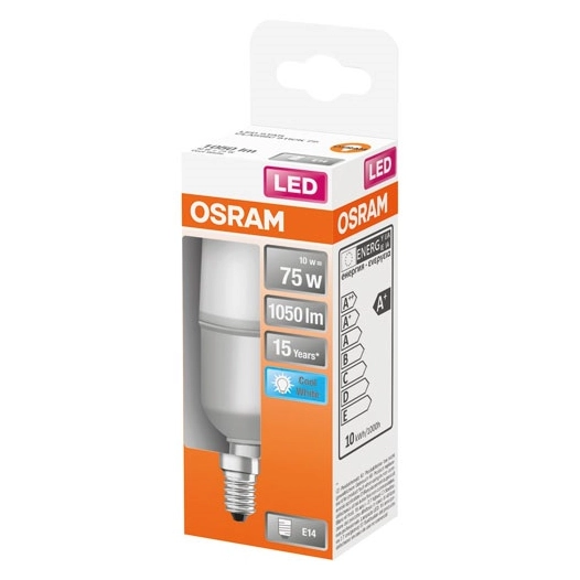 Led stick dépoli avec radiateur 10w e14 froid boite 1 - OSRAM