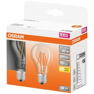 Led standard verre clair 4w e27 chaud boite de 2 - OSRAM