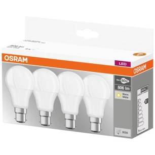 LED standard dépolie avec radiateur 8.5W60W B22 chaud x 4 - OSRAM