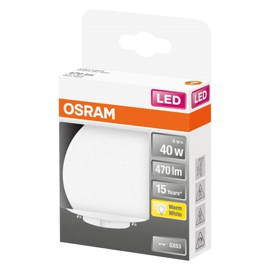 Led verre dépoli 6w gx53 chaud boite 1 - OSRAM