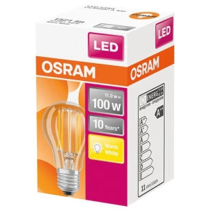 Ampoule led standard claire filament de 11W équivalent 100 W E27 chaud - OSRAM