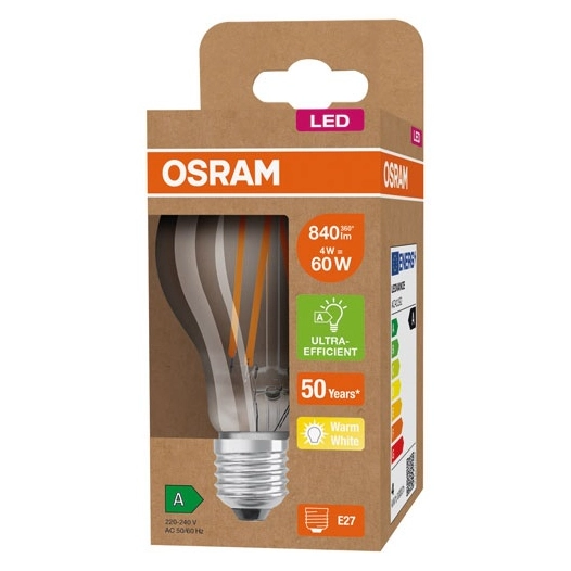 Led standard clair filament 4w e27 blanc chaud - OSRAM