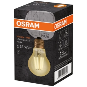 LED Standard Ed. 1906 clair filament or 7.5w éq 66 E27 ch - OSRAM