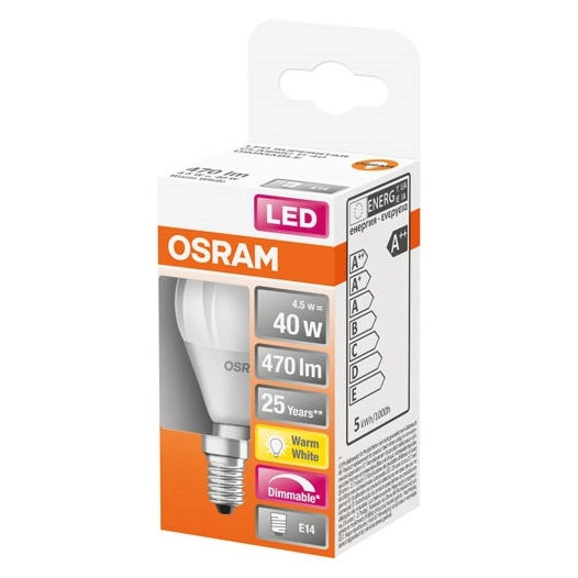 Led sphérique dépoli 5.5w dim e14 boite 1 - OSRAM