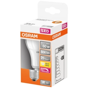Led standard dépolie avec radiateur variable 9w e27 bte 1 - OSRAM
