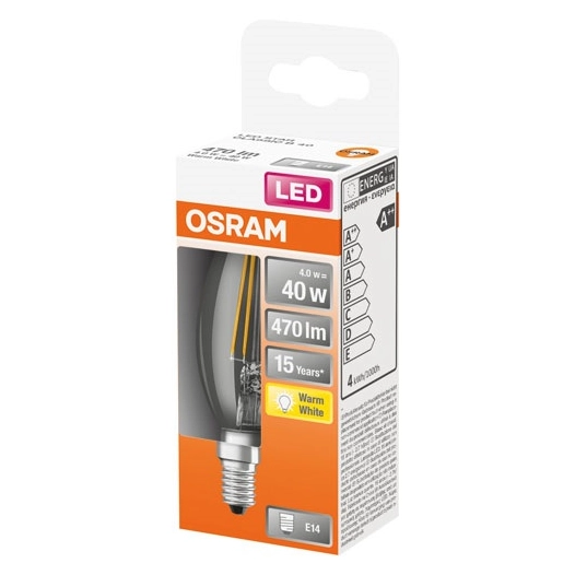Led flamme clair filament 4w e14 chaud bte 1 - OSRAM
