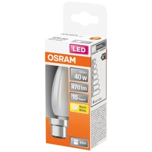 Led flamme verre dépoli 4w b22 chaud bte 1 - OSRAM