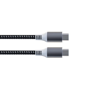 câble usb - usb 2.0 c à c 60w, 480mbps, magnétique, nickelé, câble tressé en coton - 1 mètre