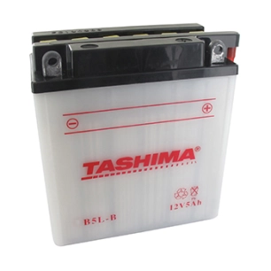 Batterie plomb TASHIMA renforcée 12V, 5A. L: 120, l: 60, H: 130mm, + à droite pour scooter, motos. (