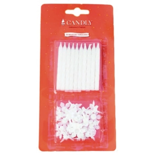 Bougies Anniversaire Blanches Blister de 20 - EUROBOUGIE