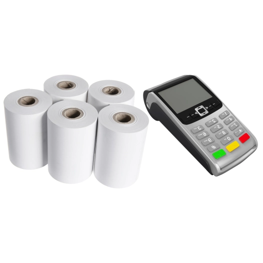 Bobines Papier Thermique pour TPE Cartes Bancaire Paquet de 5 - PUBLI EMBAL