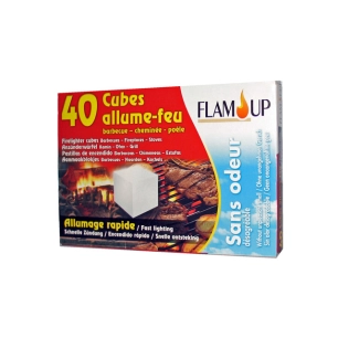 40 Cubes Allume-Feu Rapide Sans Odeur - FLAM UP