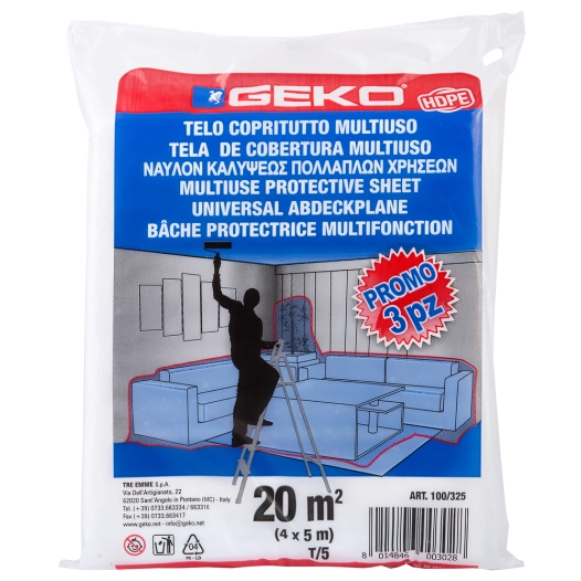 Bâche de Protection 16m² Lot 3 Pièces sous Sachet - GEKO