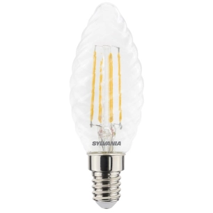 Ampoule LED Flamme Torsadée Filament 4,5W Clair E14 - SYLVANIA