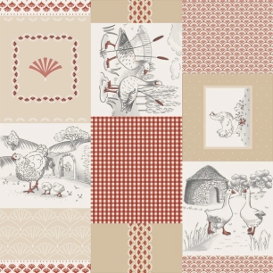 Toile Cirée Déco Sarlat Beige 140cmx20ml - ACCESS DECO