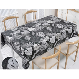Toile Cirée Déco Jardin Black 140cmx20ml - ACCESS DECO