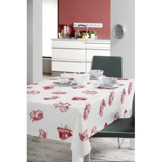 Toile Cirée Déco 140cm x 20ml Abondance Rouge - ACCESS DECO