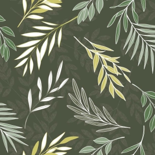 Toile Cirée Déco 140cm x 20ml Ramage Olive - ACCESS DECO