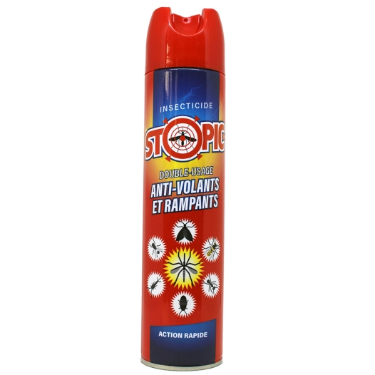 Insecticide Double Usage Anti-Volant et Rampants Aérosol 400ml - STOPIC