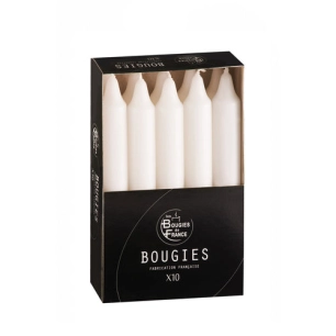 Bougies Ménage Blanches Ø20/165mm Lot de 10 - BOUGIES DE FRANCE