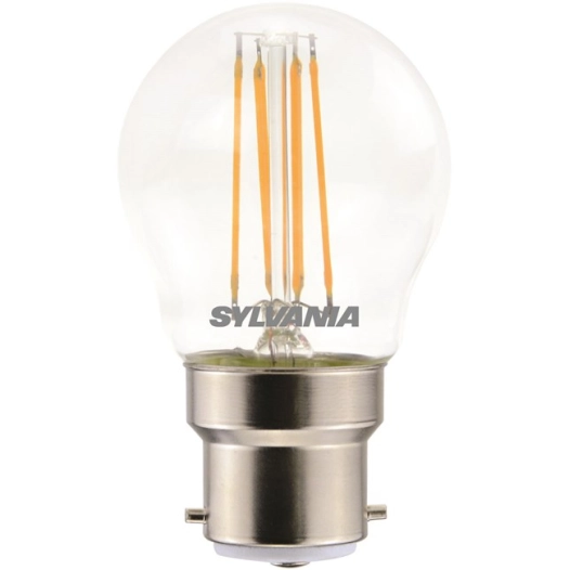 Ampoule Sphérique LED Clair Filament Blanc Chaud B22 - SYLVANIA