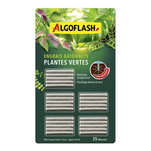 Bâtonnets d'Engrais Plantes Vertes x30 - ALGOFLASH