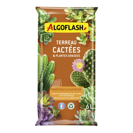 Terreau Cactées et Plantes Grasses 6L - ALGOFLASH