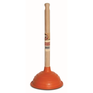 La Ventouse Caoutchouc Ø150MM Manche Bois Brut 30cm - LA MENAGERE