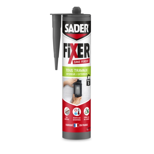 Fixer Sans Percer Tous Travaux Blanc Cartouche 445g - SADER