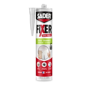 Fixer Sans Percer Tous Travaux Transparent Cartouche 300g - SADER