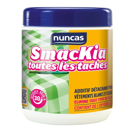 Additif Détachant Toutes Tâches Smackia Blanc et Couleurs 600g - NUNCAS