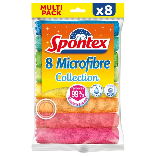Lavettes Microfibres Collection Multi Usages Pack x8 - SPONTEX