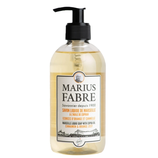 Savon Liquide de Marseille Flacon Pompe 400ml Senteur Orange et Cannelle - MARIUS FABRE