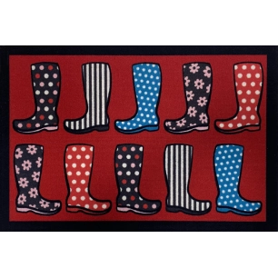 Tapis Entry Lots of Boots Red 40x60cm - VICA