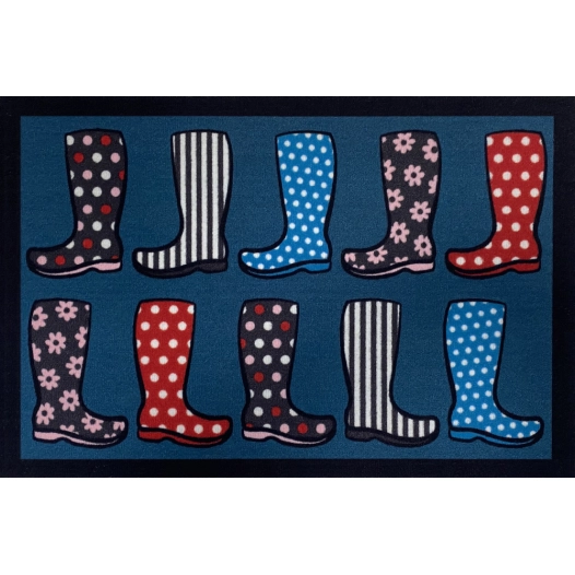 Tapis Entry Lots of Boots Turquoise 40x60cm - VICA
