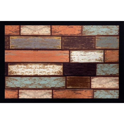Tapis Entry Colored Scrap Wood Brown 40x60cm - VICA