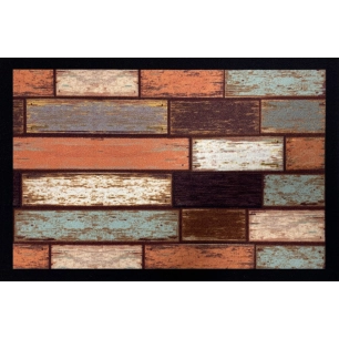 Tapis Entry Colored Scrap Wood Brown 40x60cm - VICA