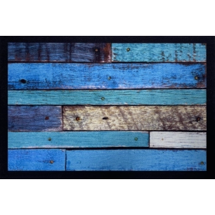 Tapis Entry Colored Scrap Wood Turquoise 40x60cm - VICA