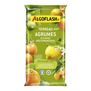 Terreau Agrumes et Plantes Méditerranéennes 6L - ALGOFLASH