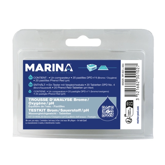Trousse d'Analyse Brome Oxygène/pH Pastilles - MARINA