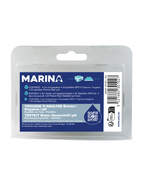 Trousse d'Analyse Brome Oxygène/pH Pastilles - MARINA