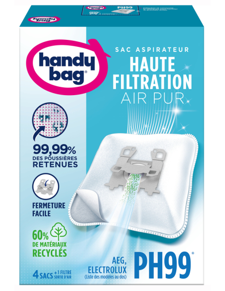 Sac Aspirateur Handy Bag PH99 Filtration haute performance, longue durée - Handy bag