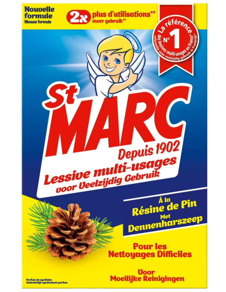 Lessive Multi-Usages St Marc à la résine de pin 1,4 kg | Poudre nettoyante